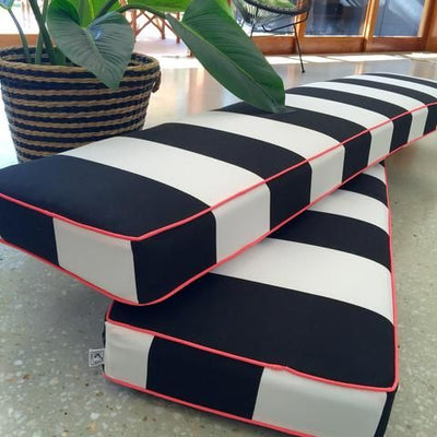 Outdoor Sunbrella Striped Fabric Cushion