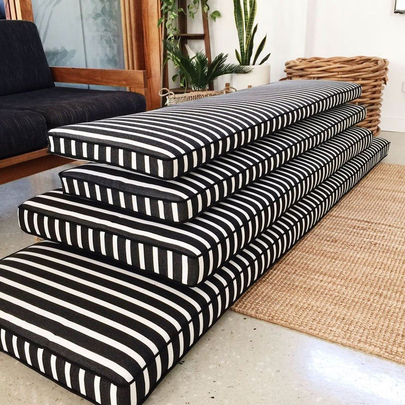 Outdoor Sunbrella Striped Fabric Cushion