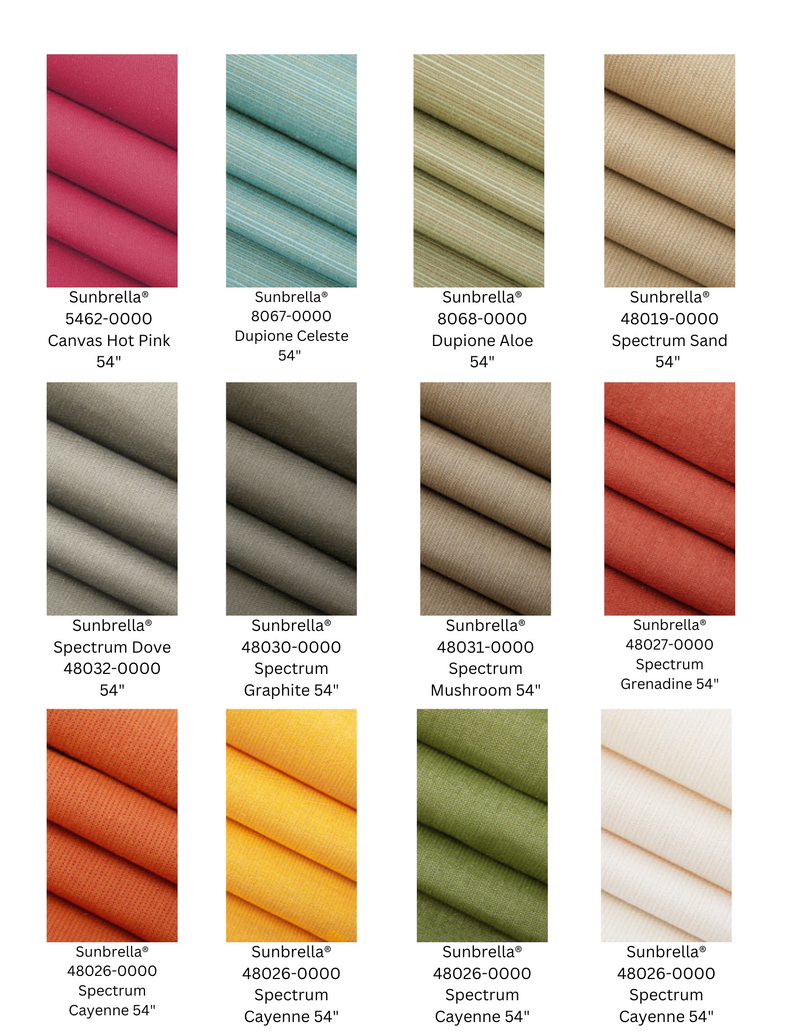 Outdoor Sunbrella Solids Fabric Cushion