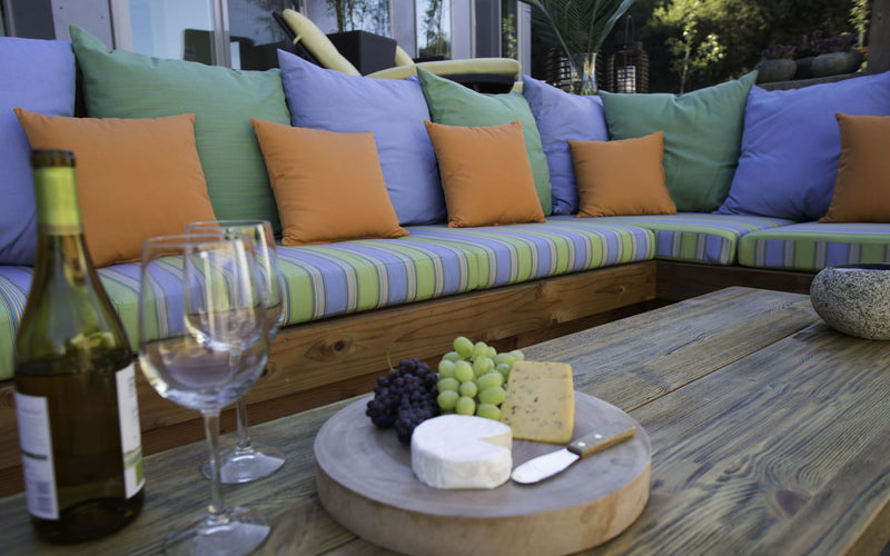 Sunbrella Striped Fabric Cushion